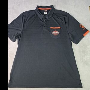 Harley Davidson Red Rock Las Vegas Polo Shirt Short Sleeve Black Size 2XL Black